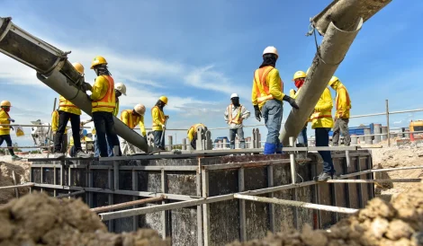 Vaciado masivo de concreto